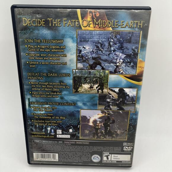 Lord of the Rings: The Two Towers (PS2, 2002) *CIB* - Tested - Picture 3 of 16